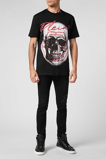 Футболка чёрного цвета Philipp Plein skull   