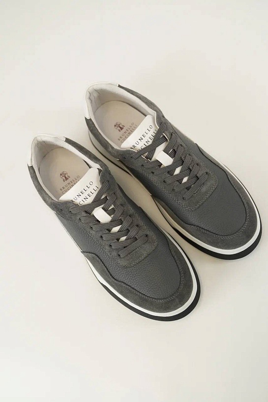 Мужские комбинированные кроссовки Brunello Cucinelli