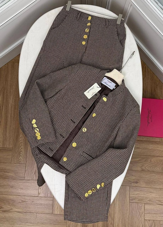Женский классический костюм Schiaparelli premium - Brown