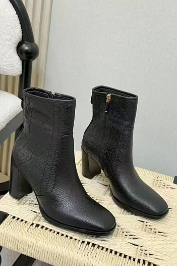 Женские кожаные сапоги Dior Time Heeled Ankle premium   