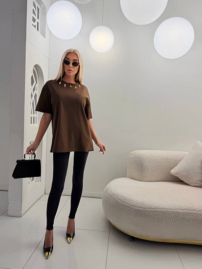 Женская базовая футболка Schiaparelli premium - Brown   