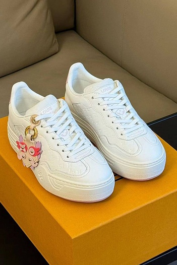 Женские кроссовки Louis Vuitton Groovy Monogram - White / Pink   