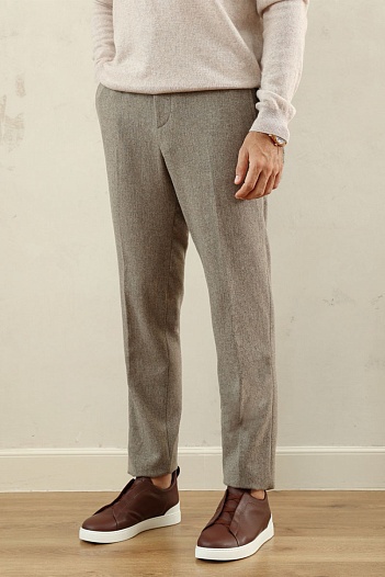 Мужские бежевые брюки Kiton premium   
