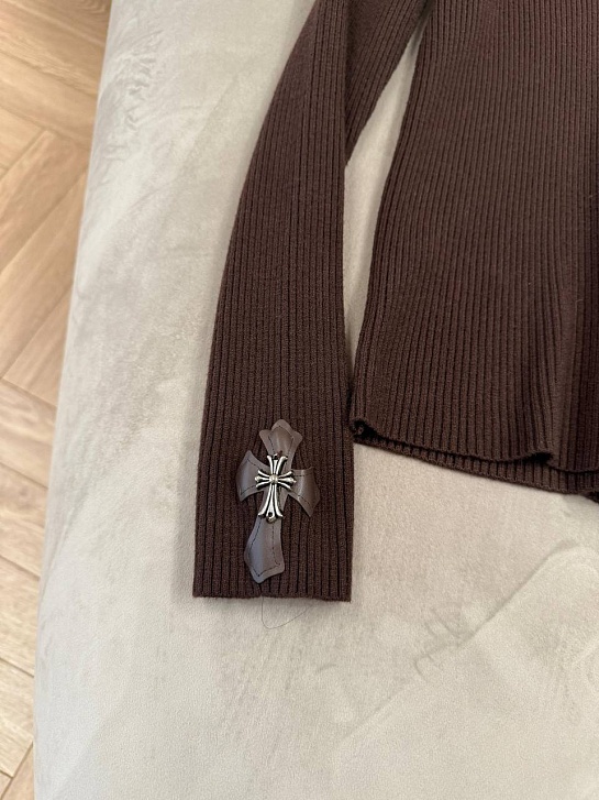 Женская мягкая водолазка Chrome Hearts premium - Brown