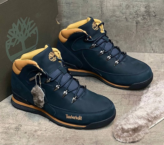 Мужские ботинки с мехом Timberland Euro Rock Hiker - Navy   