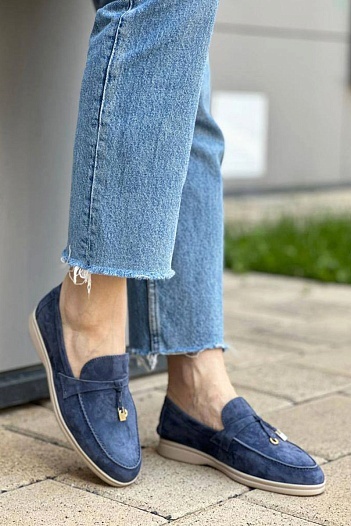 Женские замшевые лоферы Loro Piana Open Walk   