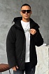 Чёрный пуховик Canada Goose Sanford logo-patch