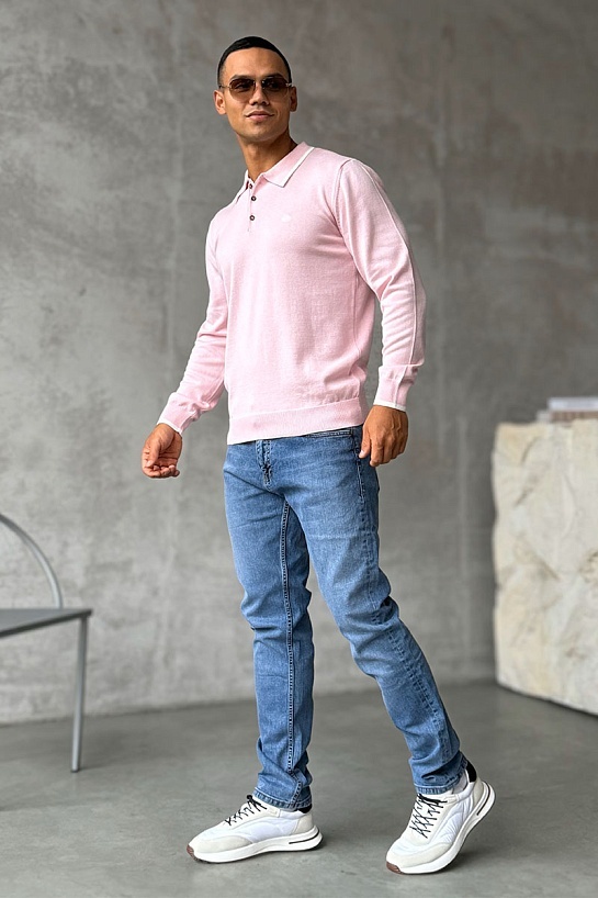 Поло с длинным рукавом Etro Pegaso logo - Pink