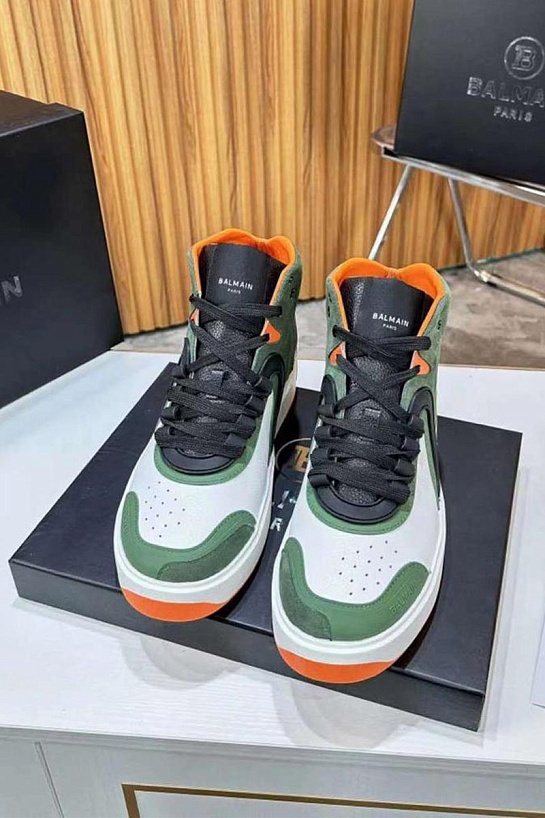 Кроссовки Balmain B-Skate High-Top - Green / White