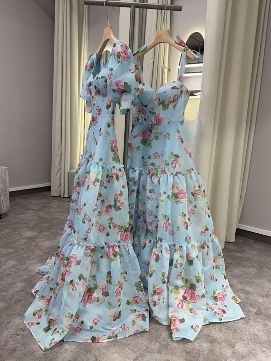 Женское синее платье Zimmermann Floral all-over