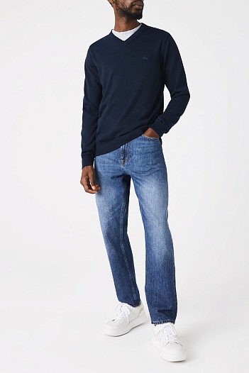 Джемпер тёмно-синего цвета Lacoste V-Neck   