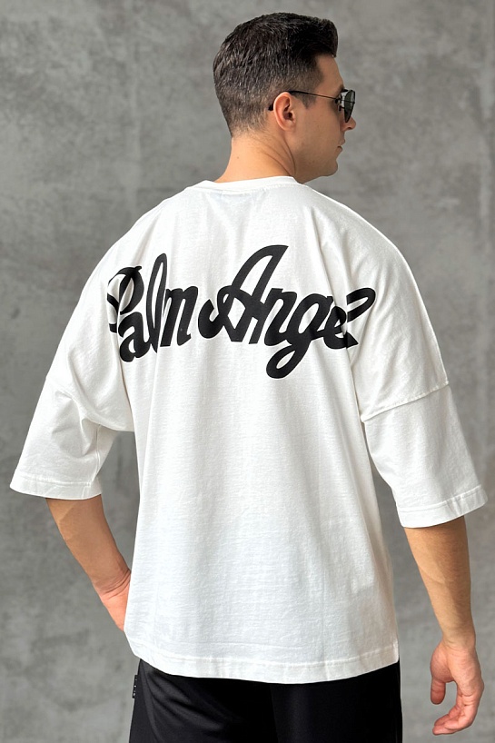 Белая оверсайз футболка Palm Angels