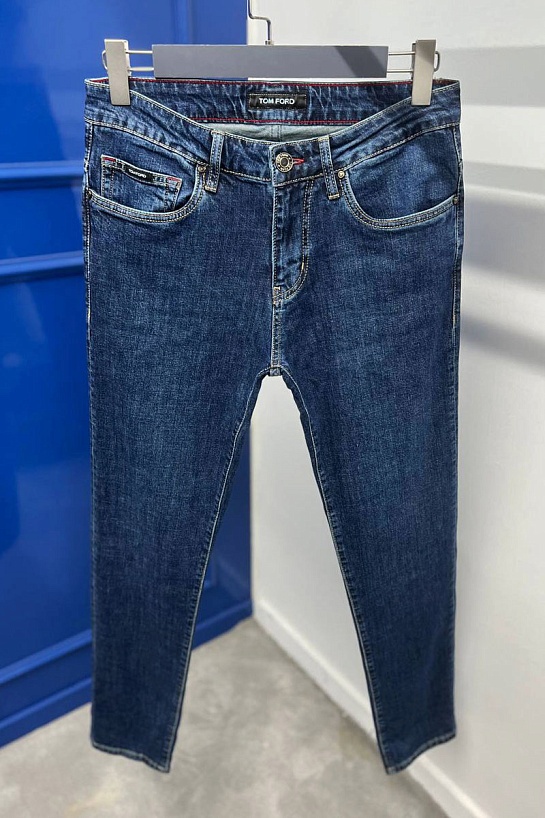 Мужские джинсы синего цвета Tom Ford regular fit