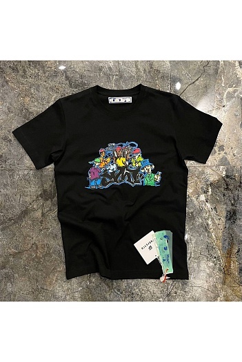 Чёрная футболка Off-White Graff Pupp Over Skate   