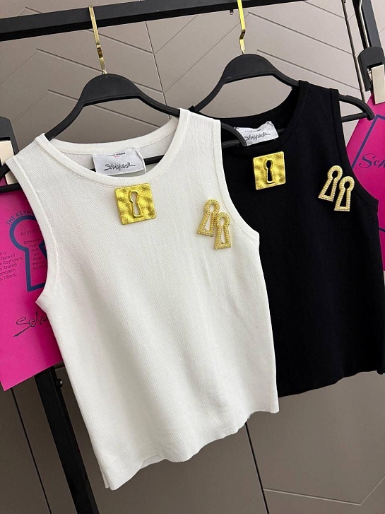 Женская белая майка Schiaparelli premium