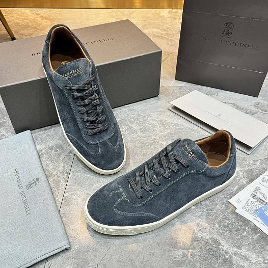 Мужские замшевые кроссовки Brunello Cucinelli   