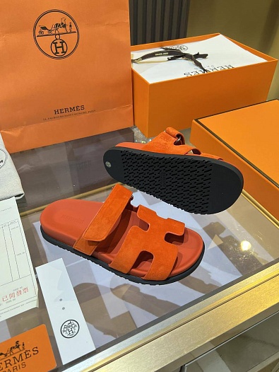 Женские замшевые сандалии Hermes Chypre premium   