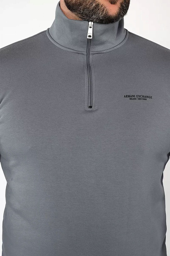 Мужской джемпер Armani Exchange zip-neck - Grey