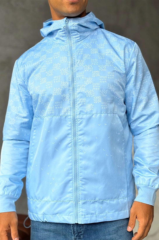 Ветровка голубого цвета Louis Vuitton Damier Spread Windbreaker