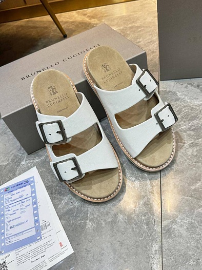 Замшевые шлёпанцы Brunello Cucinelli Urban   