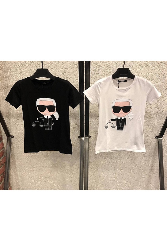 Женская чёрная футболка Karl Lagerfeld "Libra"