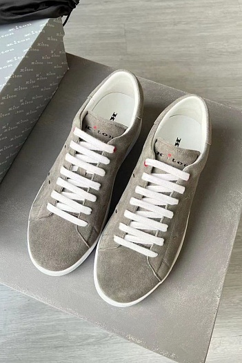 Замшевые кроссовки Kiton - Beige   