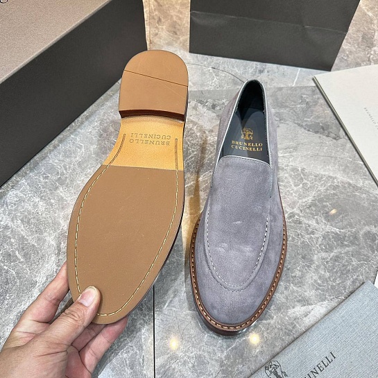 Замшевые лоферы Brunello Cucinelli - Grey