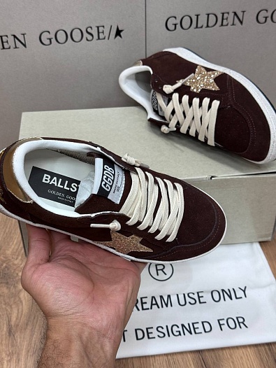Женские замшевые кроссовки Golden Goose Ball Star premium   