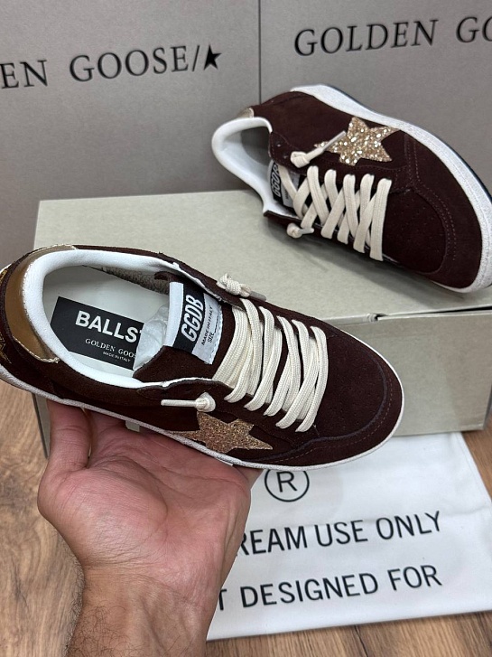 Женские замшевые кроссовки Golden Goose Ball Star premium
