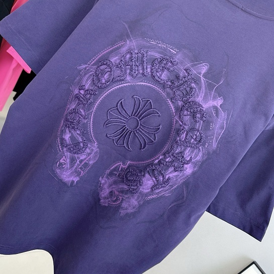 Фиолетовая оверсайз футболка Chrome Hearts Premium