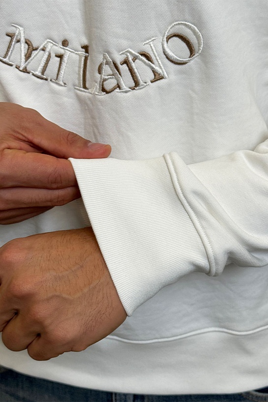 Белый свитшот Emporio Armani logo embroidery