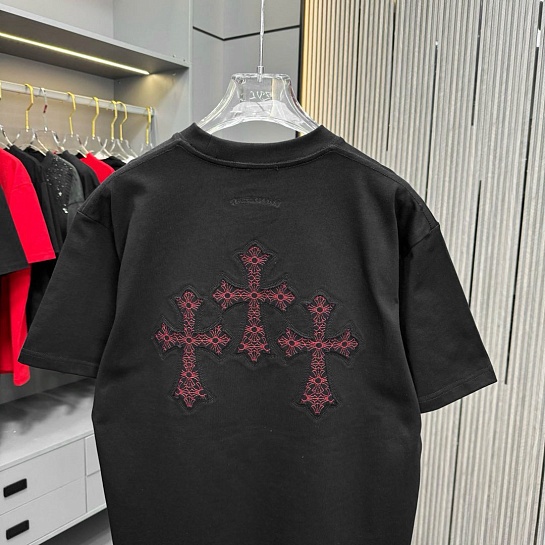 Чёрная оверсайз футболка Chrome Hearts Premium