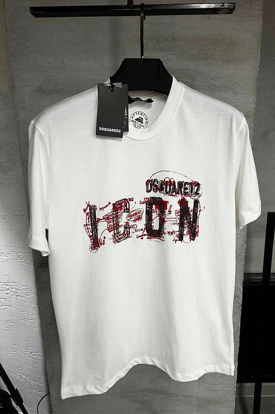 Мужская белая футболка Dsquared2 "ICON"