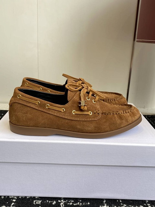 Женские замшевые лоферы Celine premium - Checknut