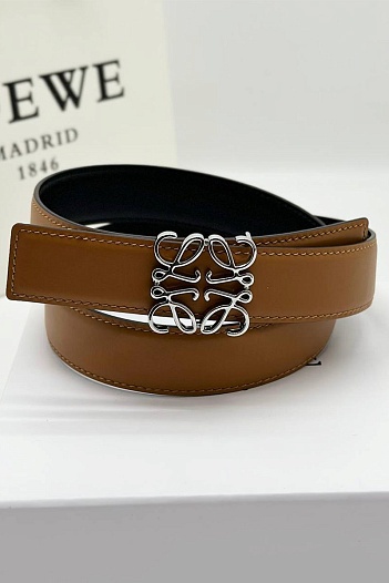 Женский двусторонний ремень Loewe (ширина 3.2 см, длина 80 / 85 см) - Silver   