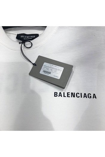 Белая оверсайз футболка Balenciaga logo-print   