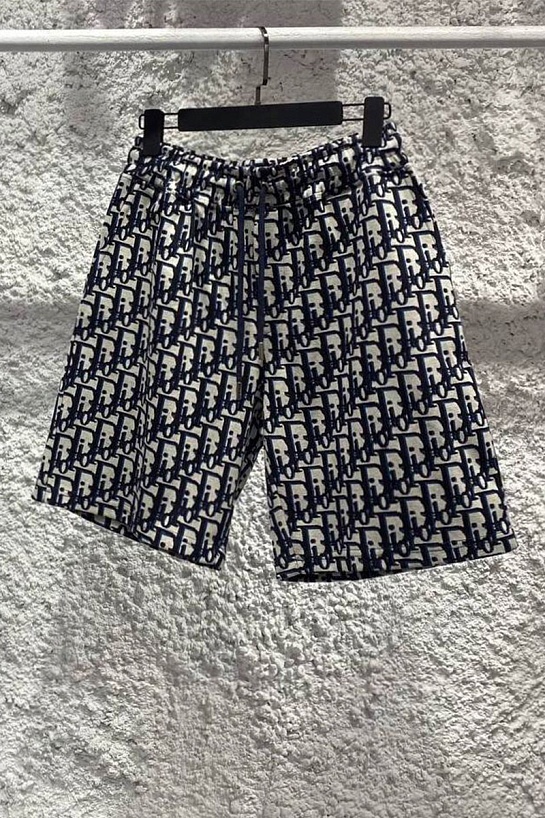 Мужские шорты Dior Oblique - Navy / White