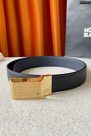 Двусторонний кожаный ремень Montblanc Premium (ширина 3.5 см)   
