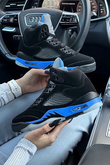 Кроссовки Nike Air Jordan 5 Retro - Black / Blue   