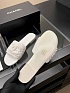Женские кожаные шлёпанцы Chanel premium