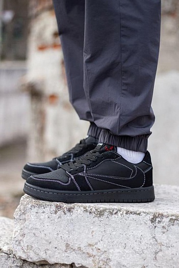 Кроссовки Nike Air Jordan 1 x Travis Scott "Black Phantom" Premium   