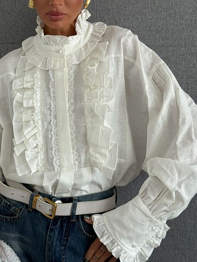 Женская белая рубашка Valentino   