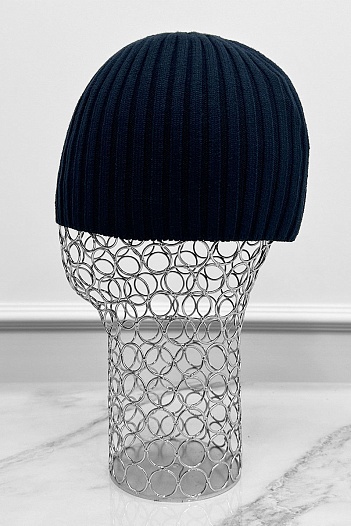 Мужская шапка тёмно-синего цвета Karl Lagerfeld logo-patch   