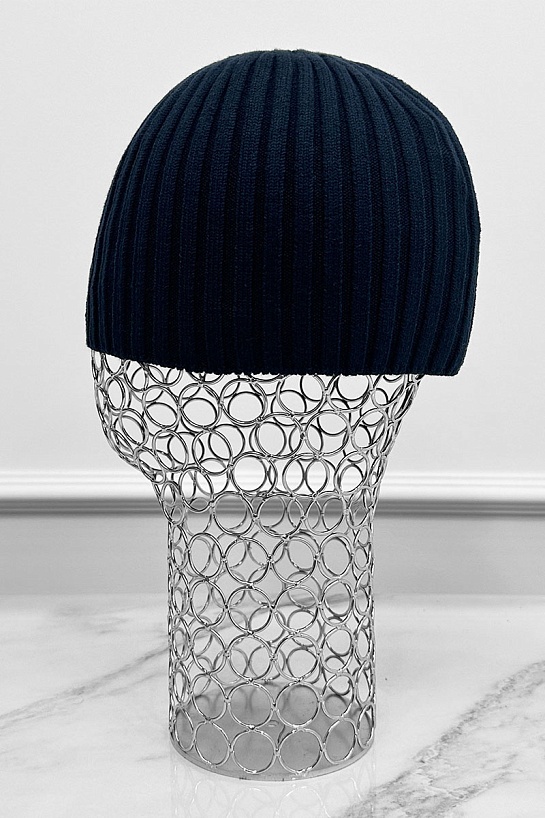 Мужская шапка тёмно-синего цвета Karl Lagerfeld logo-patch