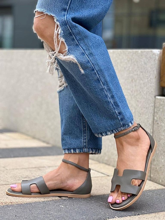 Женские сандалии Hermes Santorini - Grey