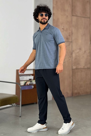 Мужское поло Loro Piana цвета индиго   