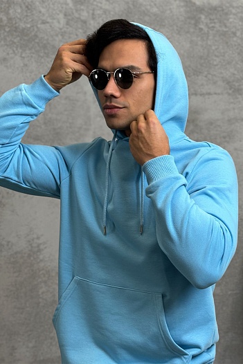 Мужское худи Tommy Hilfiger голубого цвета   