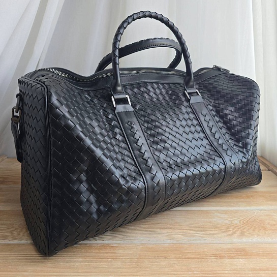Кожаная дорожная сумка Bottega Veneta Intrecciato Duffle 50x20 см