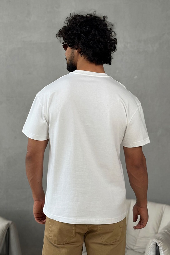 Мужская белая футболка Burberry Equestrian Knight