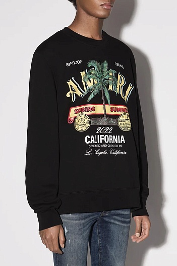 Чёрный мужской свитшот Amiri Rum Label logo-print   